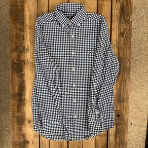 Vineyard Vines Performance Classic Fit Tucker Shirt Mens Small Navy Gingham